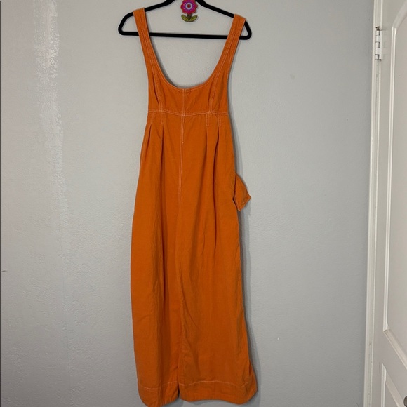 Urban Outfitters Orange Corduroy Overalls Jumpsuit Wide Leg S - Picture 4 of 10